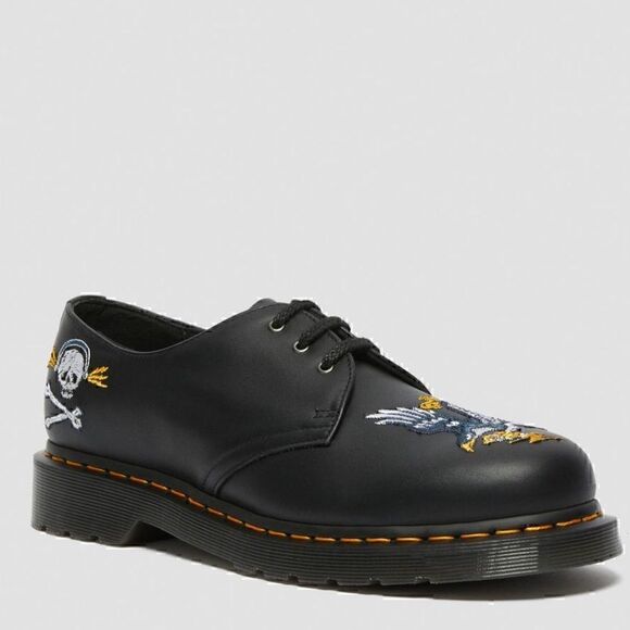 7 DOC MARTENS 1461 SOUVENIR EMBROIDERED LEATHER SHOES NIB great Gift! - Picture 1 of 16